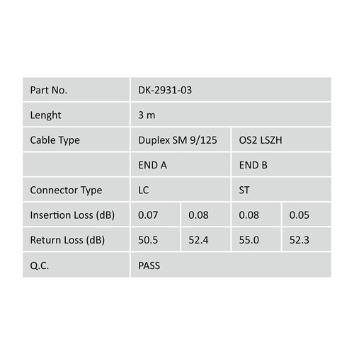 DK-2931-03 Digitus LWL Duplexkabel LCST 3m OS2 9/125µ Produktbild Additional View 2 L