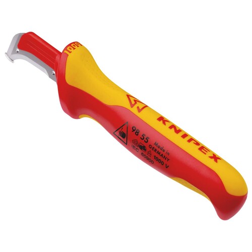 98 55 SB Knipex VDE Kabelmesser mit Gleitschutz Produktbild Additional View 3 L