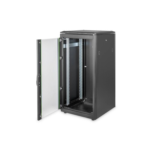 DN-19-22U-6/6-B-1 Digitus 19 Schrank 22HE Glastür T 600 H1150 x B600 x T600  Produktbild Additional View 3 L