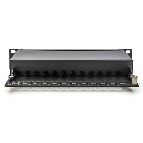 DN-91612S-EA Digitus Cat.6A Patch Panel, geschirmt, 12 Port, 1HE, 10, schwarz Produktbild Additional View 2 L