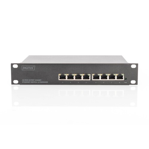 DN-80117 Digitus L2 managed Gigabit Ethernet Switch 8 port, 10 inch Produktbild Additional View 2 L