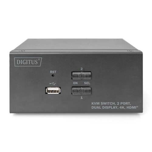 DS-12860 Digitus KVM SWITCH 2 Port, 2xHDMI in 2x HDMI out, 4K60Hz, SD Produktbild Additional View 3 L