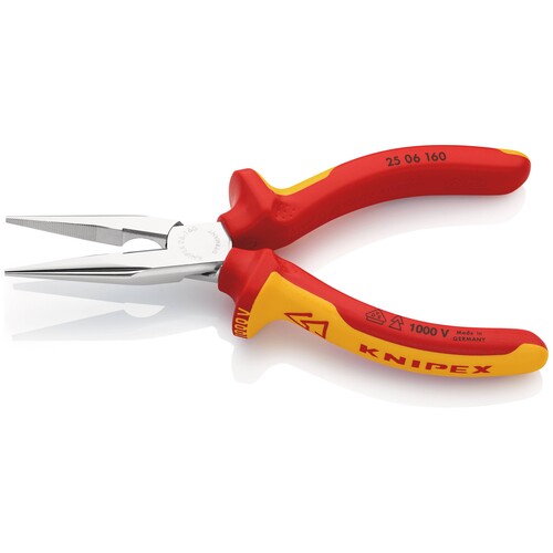 25 06 160 SB Knipex - Radiozange - 160 mm 1 Flachrundzange mit Schneide verchr Produktbild Additional View 1 L