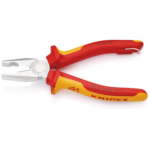 03 06 180 T Knipex KNIPEX Kombizange mit Befestigungsöse Produktbild Additional View 9 L