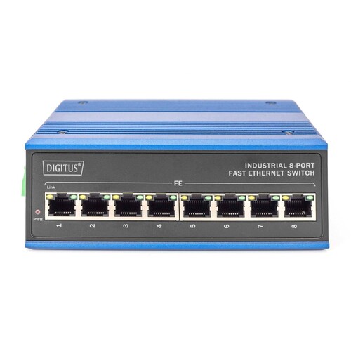 DN-650106 Digitus Industrieller 8 Port Fast Ethernet Switch Produktbild Additional View 4 L