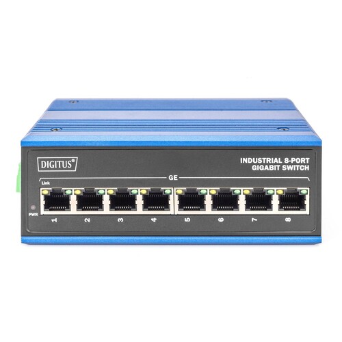 DN-651119 Digitus Industrieller 8 Port Gigabit Switch Produktbild Additional View 4 L