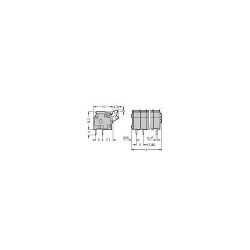 255-403 Wago Leiterplattenklemme, Drücker, 2,5 mm², Rastermaß 5/5,08 mm,  Produktbild Additional View 3 L