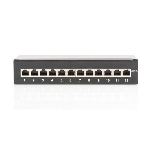 DN-91612SD-EA Digitus Desktop AP CAT6A Patchpanel 12-Port Schwarz bis 500MHz Produktbild Additional View 5 L