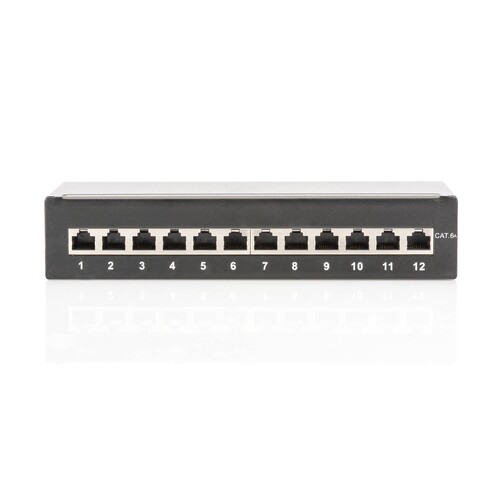 DN-91612SD-EA Digitus Desktop AP CAT6A Patchpanel 12-Port Schwarz bis 500MHz Produktbild Additional View 5 L