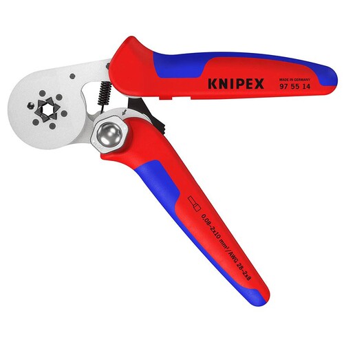 97 55 14 SB Knipex Selbsteinst. Crimpzange f.Aderendhuelsen Produktbild Back View L