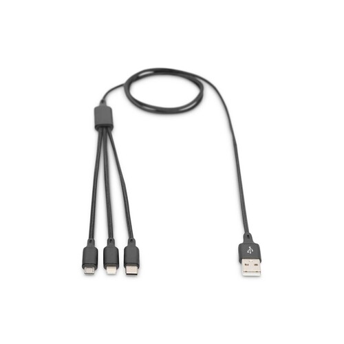 AK-300160-010-S Assmann 3 in 1 Ladekabel USB A,Lightn.,Micro USB,USB C Produktbild Additional View 4 L