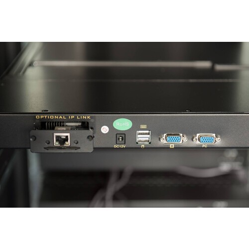 DS-72211-3GE Digitus Modulare Konsole mit 19 TFT (48,3cm), 16 Port KVM & Touc Produktbild Back View L