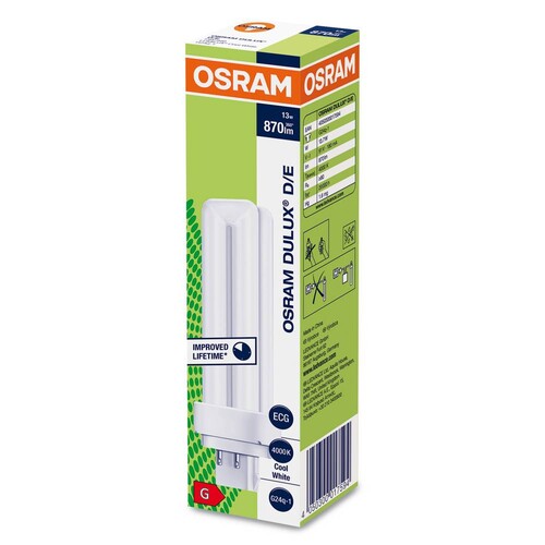 017594 OSRAM DULUX D/E 13W/840 KOMPAKT- LEUCHTSTOFFL. HELLWEISS G24Q-1 EEI:A Produktbild Additional View 4 L