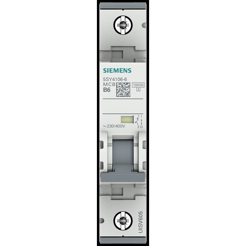 5SY4106-6 SIEMENS LEITUNGSSCHUTZSCHALTER 6/1/B 10KA, T=70MM Produktbild Additional View 6 L