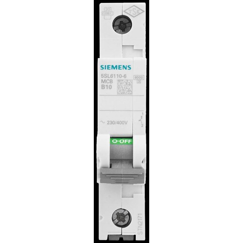 5SL6110-6 SIEMENS LS-SCHALTER B 10A 1-POLIG AC 230/400V Produktbild Additional View 6 L