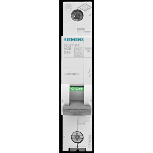 5SL6116-7 SIEMENS LS-SCHALTER C 16A 1-POLIG AC 230/400V Produktbild Additional View 6 L