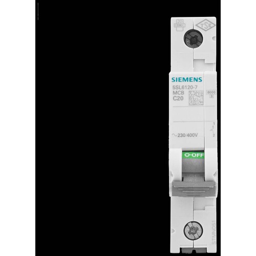 5SL6120-7 SIEMENS LS-SCHALTER C 20A 1-POLIG AC 230/400V Produktbild Additional View 4 L