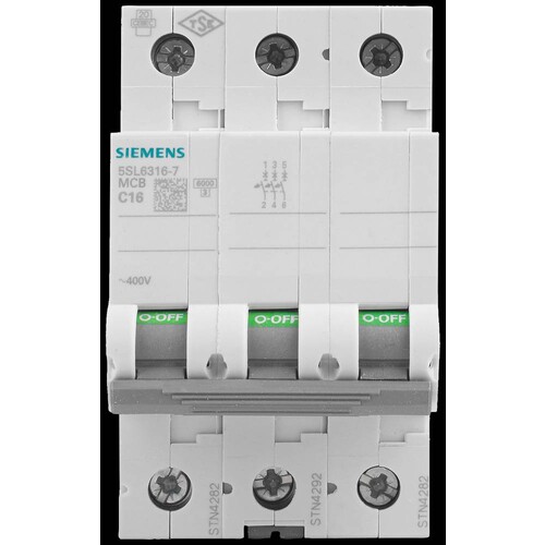 5SL6316-7 SIEMENS LS-SCHALTER C 16A 3-POLIG AC 400V Produktbild Additional View 6 L