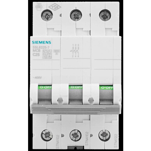 5SL6325-7 SIEMENS LS-SCHALTER C 25A 3-POLIG AC 400V Produktbild Additional View 6 L