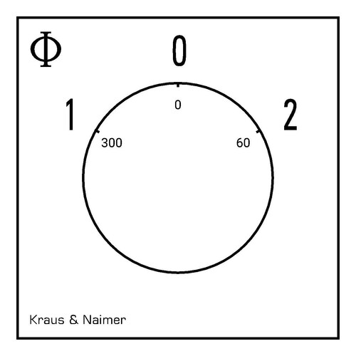 CA10 A213-600E Kraus & Naimer Umschalter 4-pol. 20A 1-0-2 Fronteinbau Produktbild Additional View 1 L