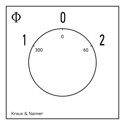 C42 A213-600E Kraus&Naimer Umschalter 4-pol. 1-0-2 40A Fronteinbau 4-Loch Produktbild Additional View 1 L