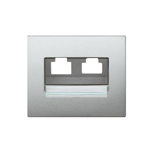 771358 Legrand Abdeckung Datendose 2XRJ45 Soft Aluminium Galea-Life Produktbild Additional View 1 L