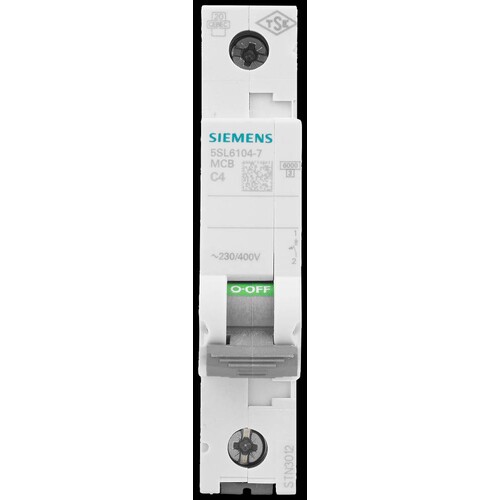 5SL6104-7 SIEMENS LS-SCHALTER C 4A 1-POLIG AC 230/400V Produktbild Additional View 6 L