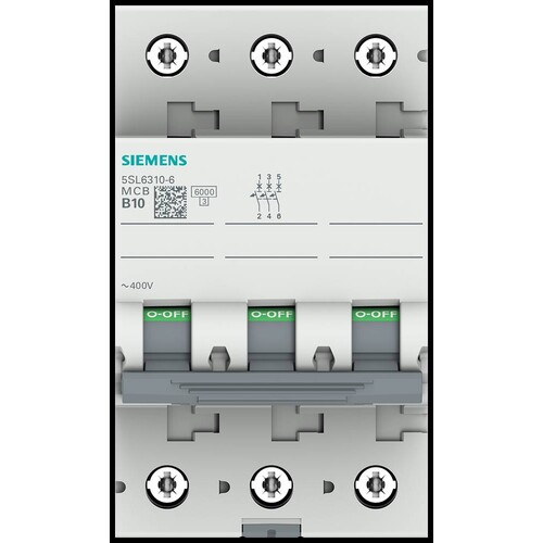 5SL6310-6 Siemens LS-SCHALTER 6KA 3POL B10 Produktbild Additional View 5 L