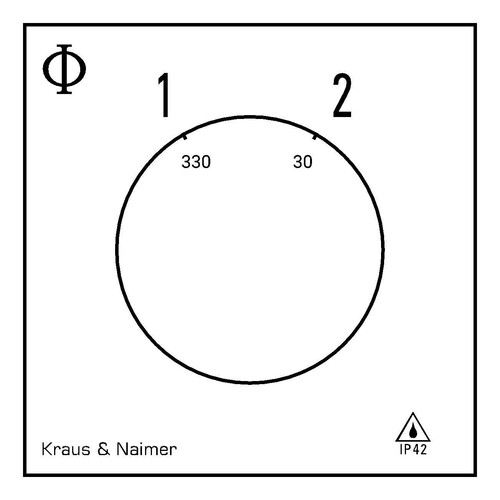 CA10 A220 PNL1 Kraus und Naimer 1 pol. Wechselschalter 1-2 ohne 0 Stellung Produktbild Additional View 1 L