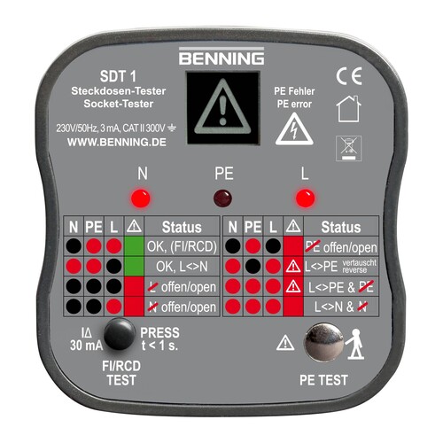 020053 Benning BENNING SDT 1 Steckdosentester mit Fingerkontakt Produktbild Additional View 5 L