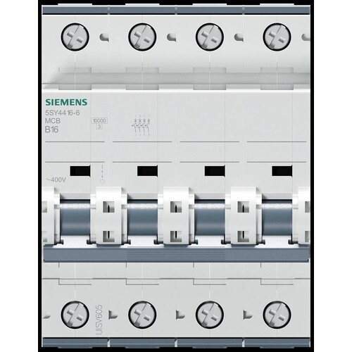 5SY4416-6 Siemens Leitungsschutzschalter 400V 10kA, 4-polig, B, 16A, T=70mm Produktbild Additional View 5 L