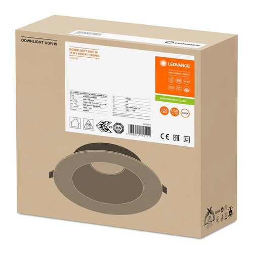 4058075459151 Ledvance DL UGR19 DN155 PFM 14W/840 WT IP54 Produktbild Side View L