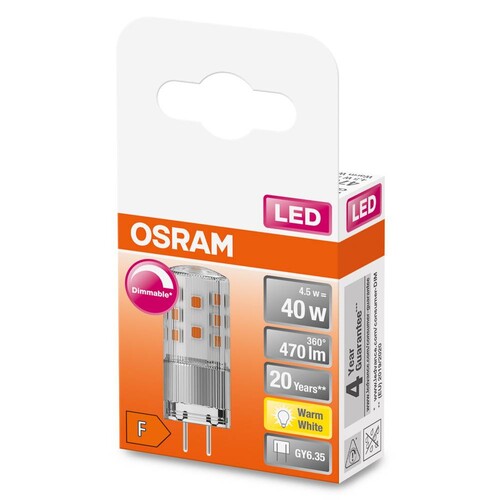 4058075607255 Osram LEDPIN40D CL 4,5W/827 12V GY6.35FS1 Produktbild Additional View 3 L