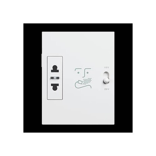 KW4177 Bticino LivingNow 3 modulige Rasiersteckdose in der Farbausführung W Produktbild Additional View 1 L