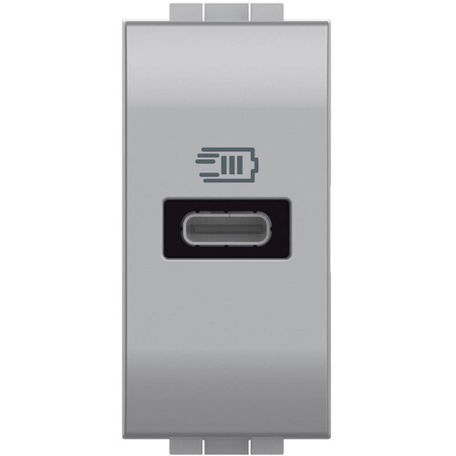 NT4192C Bticino LivingLight USB- Ladesteckdose 1-modulig mit 1x USB-C in Produktbild Additional View 1 L