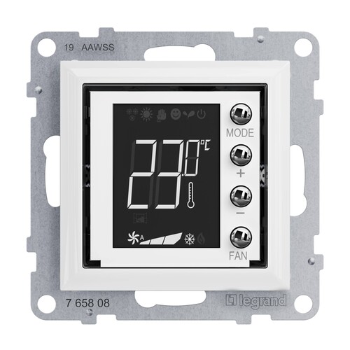 765608 Legrand Seano MyHome Thermostat mit Display inkl. Abdeckung in der Farb Produktbild Additional View 1 L