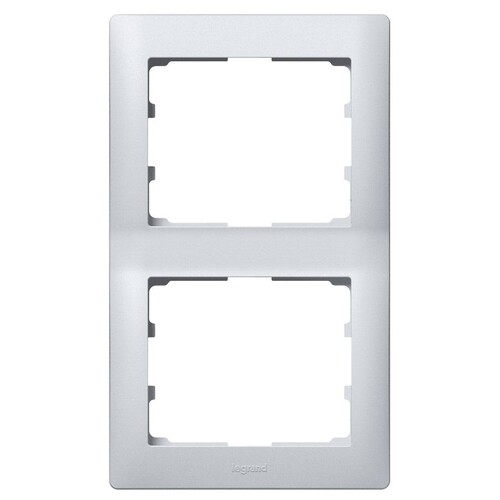 771306 LEGRAND RAHMEN 2-FACH SENKRECHT GALEA SOFT ALUMINIUM Produktbild Additional View 1 L