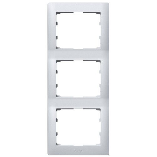 771307 LEGRAND RAHMEN 3-FACH SENKRECHT GALEA SOFT ALUMINIUM Produktbild Additional View 1 L