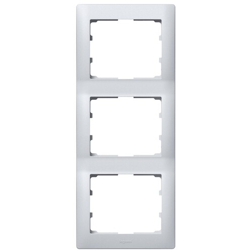 771307 LEGRAND RAHMEN 3-FACH SENKRECHT GALEA SOFT ALUMINIUM Produktbild Additional View 1 L