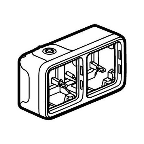 69672 LEGRAND FR AP GEHÄUSE 2- FACH WAAGRECHT GRAU PLEXO IP55 Produktbild Additional View 2 L