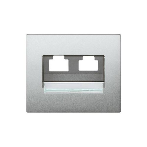 771358 Legrand Abdeckung Datendose 2XRJ45 Soft Aluminium Galea-Life Produktbild Additional View 2 L