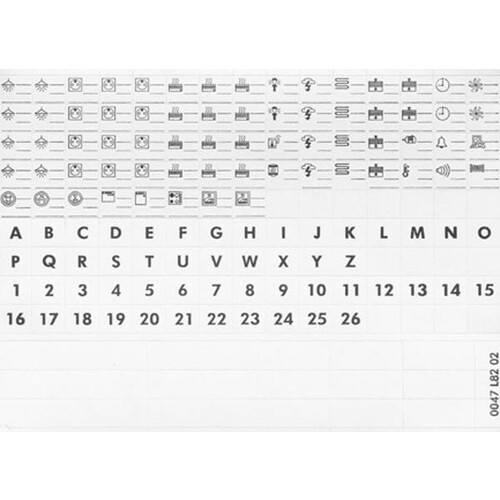 004999 LEGRAND Beschriftungsbögen Symbole Zahlen 1-26 (1VP = 10St.) Produktbild Additional View 1 L