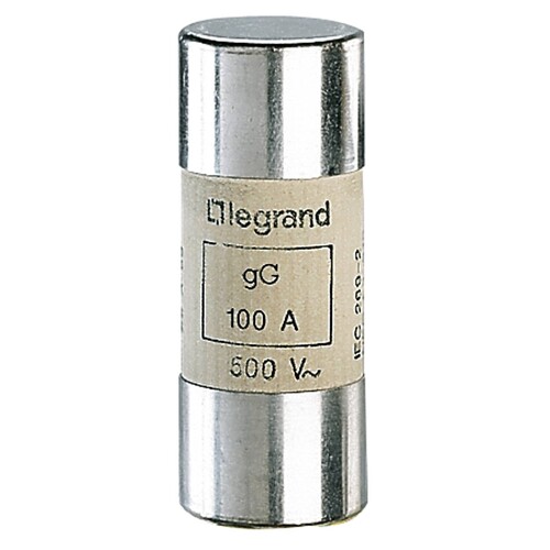 15396 Legrand Zylindersicherung 22x58mm 100A 500V Produktbild Additional View 1 L