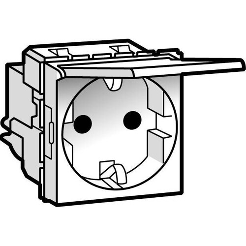 077219 LEGRAND MSC SDO Schuko KD SL 2mod ws Produktbild Additional View 1 L