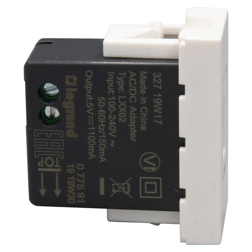 077591 Legrand MSC USB Lademodul 1-fach weiß Produktbild Additional View 2 L