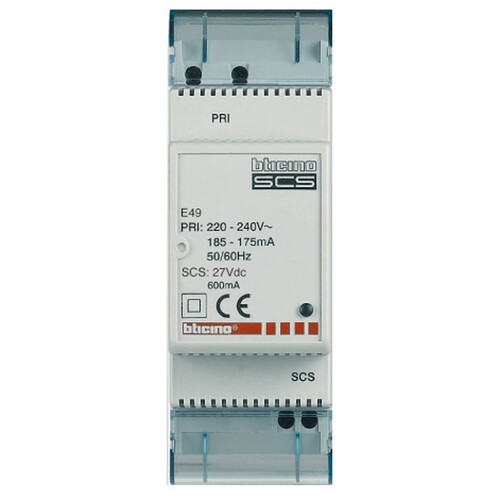 E49 Bticino SCS NETZGERÄT KOMPAKT 600mA 2TE Produktbild Additional View 2 L
