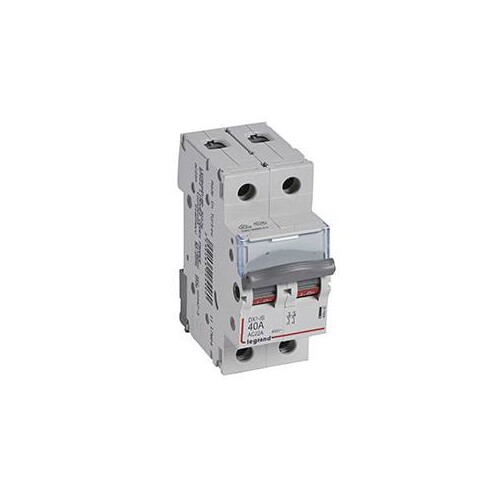 406446 Legrand Lasttrennschalter DX3, 2 polig, 40A 400 VAC, Gebrauchskategorie  Produktbild Additional View 1 L