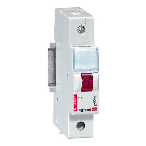 604078 Legrand Meldeleuchte TX3, LED, 1 fach (Rot ), 230 VAC, 1TE Produktbild Additional View 1 L