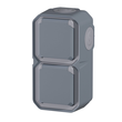 69744L Legrand Plexo Schuko-Feuchtraum Aufputz 2-fach senkrecht grau IP44 Produktbild Additional View 3 S