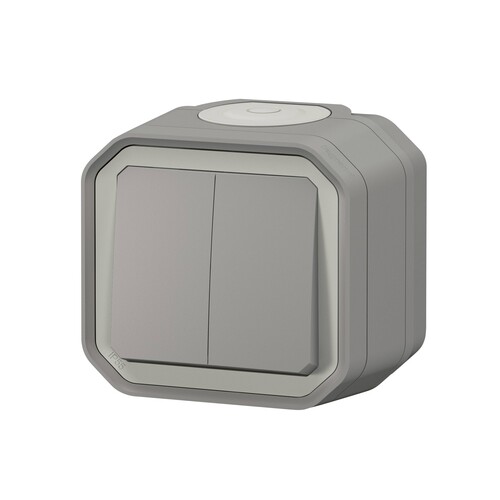 069715L Legrand Plexo Doppelwechsel schalter IP55 grau Produktbild Additional View 2 L